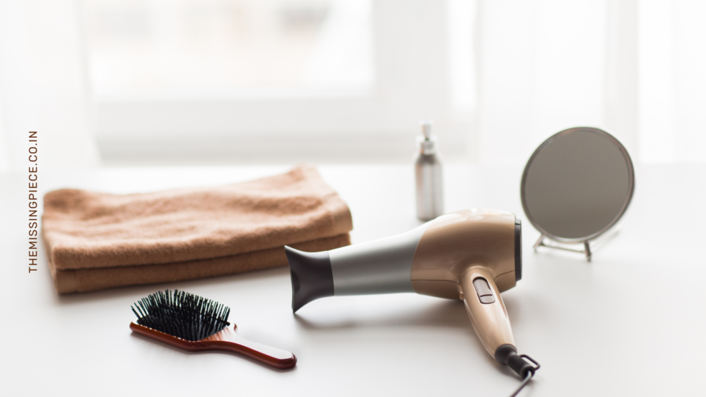 Hairstyling tools flatlay